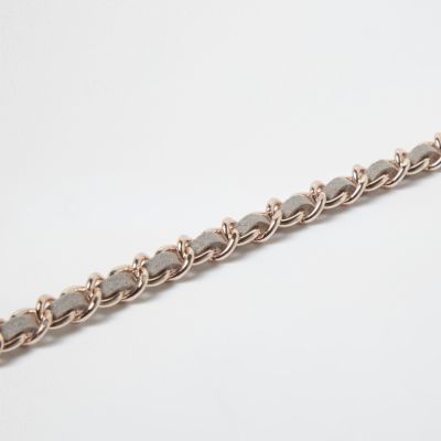 Rose gold weave thread choker necklace